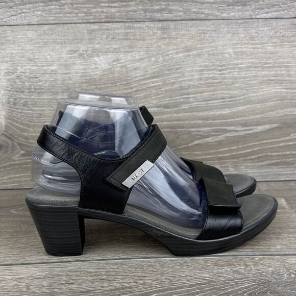 Naot Shoes - Naot Intact Women’s Sz 9/EU 40 Black Velvet Nubuck Dual Hook & Loop Sandals